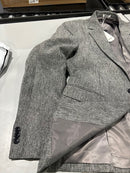COOFANDY 2 PIECE BUTTON CASUAL SUIT BLAZER JACKET PANTS SIZE: MEN - LIGHT GRAY - Like New