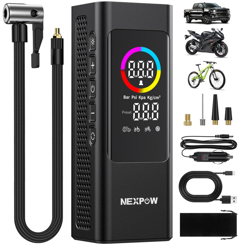 NEXPOW 150 PSI Tire Inflator Portable Air Compressor NP27 - Black - Like New