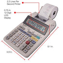 Sharp EL-1750V Two-Color Portable Printing Calculator - Gray - Like New
