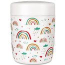 CHARCY 9OZ STAINLESS STEEL VACUUM INSULATED KIDS FOOD JAR - WHITE RAINBOW - Like New