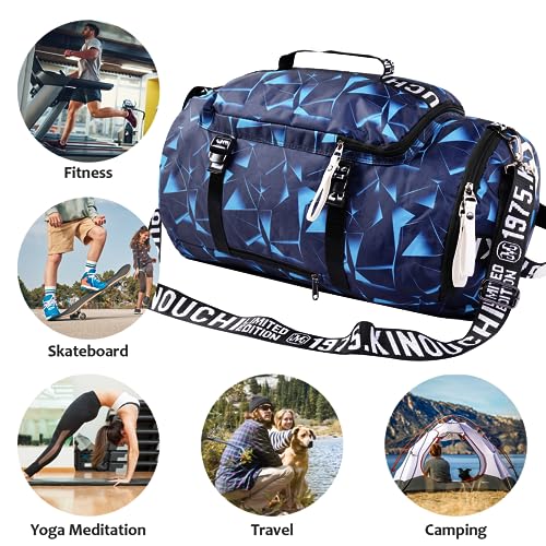 GGOV UNISEX ADULT SPORTS DUFFEL BAGS 20 X 11 X 11 INCHES - BLUE - Like New