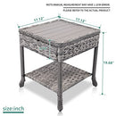 Rattan Coffee Table Wicker Square Side Table with PE Top - Brand New