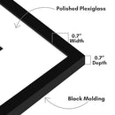 Americanflat 16x16 Picture Frame - Matted to 5x7 - Slim Molding - Black - Brand New