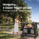 BABYPAVE 4 SEATER WAGON STROLLER FOR KIDS WITH 66 LB SPACIOUS STORAGE - GREEN - Like New