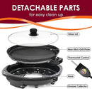 Elite Gourmet Smokeless Indoor Electric BBQ Grill with Glass Lid EMG-980B Black - Like New