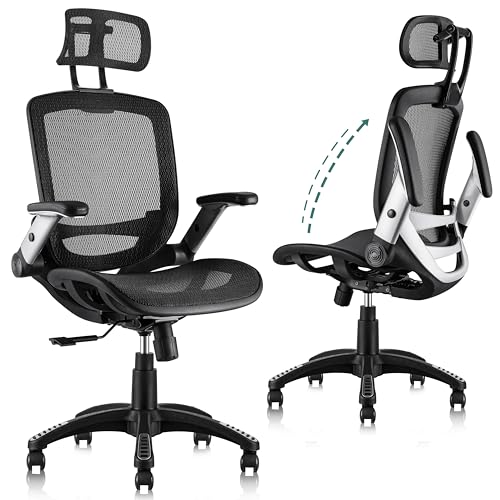 GABRYLLY ERGONOMIC OFFICE CHAIR, HIGH BACK HOME DESK CHAIR WITH HEADREST - BLACK - Like New