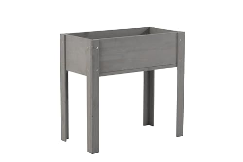 YLIEHS 31X16 INCH RAISED GARDEN BED WITH LEGS SOLID WOOD ELEVATED - GRAY - Like New