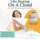 ZEN BAMBOO PILLOWS FOR SLEEPING - SET OF 2, SIZE KING - 19 X 34 INCHES - WHITE - Like New