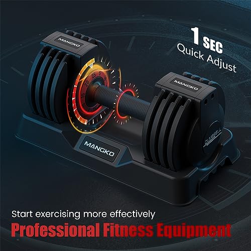 MANGKO ADJUSTABLE DUMBBELL 25LB SINGLE WEIGHT 5 IN 1 METAL HANDLE - BLACK - Like New