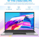 Jumper Laptops 16" 1920x1200 Quad Core CPU N100 16GB DDR5 512GB SSD S5MAX - Gray - Like New
