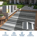 GARVEE OUTDOOR GRAY 8X10 RUG WATERPROOF FOLDABLE - GRAY - Like New