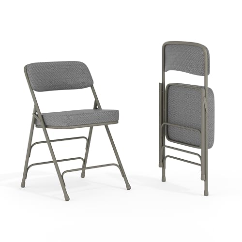 FLASH FURNITURE HERCULES SERIES METAL FOLDING CHAIRS, SET OF 2 - GRAY - Like New