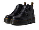 27642001 DR. MARTENS WOMEN'S DEVON FLOWER - SIZE WOMEN 9 BLACK MILLED NAPPA - Like New