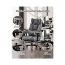 Efomao Fabric Office Chair, High Back Executive Chair with Foot Rest - Gray - Like New