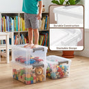 CITYLIFE 6 Packs 17 QT Plastic Storage Bins Lids Large Stackable Storage - Clear - Brand New