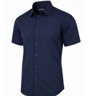 JAMES TAILOR SHORT SLEEVE DRESS SHIRT - SIZE: MEN S - NAVY - Brand New