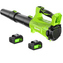 SUNCHERS ELECTRIC LEAF BLOWER CORDLESS 2 3.0AH BATTERY CHARGER RC3009 - GREEN - Like New