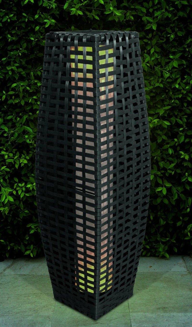 SOLAR RATTAN LIGHTS SOLAR RATTAN OPTIK 69CM LED LEUCHTE AUSSEN GARTEN TERRASSE - Like New