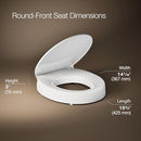 KOHLER 25876-0 Hyten 3" Height Elevated Soft Close Round Toilet Seat - White - Brand New