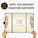 DARUNAXY 70TH BIRTHDAY PARTY DECORATIONS, SIGNATURE GUEST BOOK - BLACK/GOLD - Like New