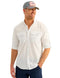 HUK MENS NEXT LEVEL SOLID LONG SLEEVE FISHING BUTTON DOWN SHIRT - SIZE L - WHITE - Brand New