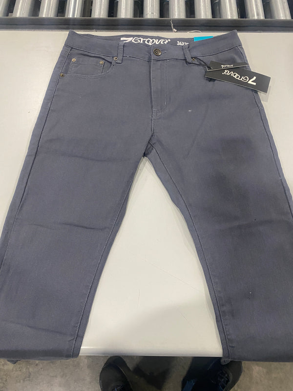 7GROOVE TRANSCEND SLIM JEANS - SIZE: MEN 34/30 - GRAY - Brand New