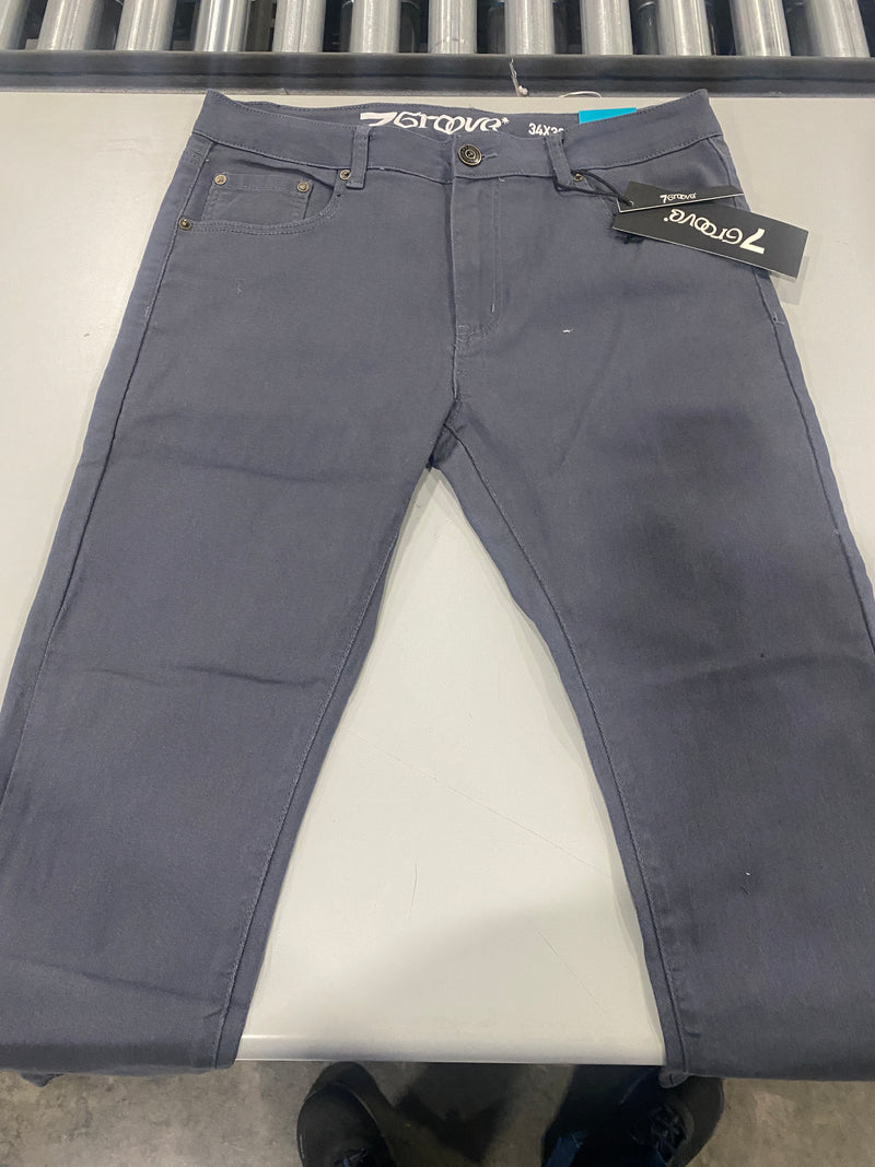 7GROOVE TRANSCEND SLIM JEANS - SIZE: MEN 34/30 - GRAY - Brand New