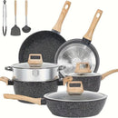 SODAY 12-PIECE NON-STICK COOKWARE SET INDUCTION GRANITE COATING - Scratch & Dent