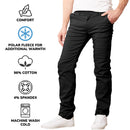 GALAXY BY HARVIC MEN’S FLEECE-LINED STRETCH CHINO - SIZE: 36/31 - BLACK - Brand New