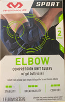 MCDAVID SPORT COMPRESSION KNIT ELBOW SLEEVE WITH GEL BUTTRESS L/XL - BLACK - Like New