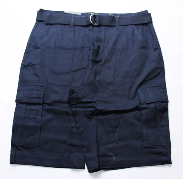 BLU ROCK NEW YORK 10" INSEAM CARGO POCKET W/BELT INCLUDED SHORTS MEN 36 - NAVY - Like New