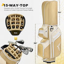 uniHimal GOLF CART BAG, 15 WAY ORGANIZER DIVIDER TOP WITH HANDLES - GOLD - Like New
