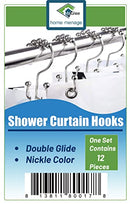 MyGlee Metal Double Roller Glide Shower Curtain Ring B0C6YCDX6B - Black - Brand New