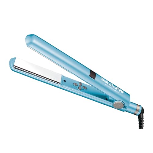 BABYLISSPRO NANO TITANIUM 1 INCH FLAT IRON HAIR STRAIGHTENER - BLUE - Like New