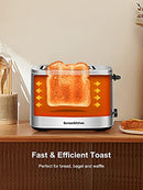 Bonsenkitchen Toasters, 2 Slice Wide Slot, 7 Brown Settings B08MX181JC - Silver - Brand New