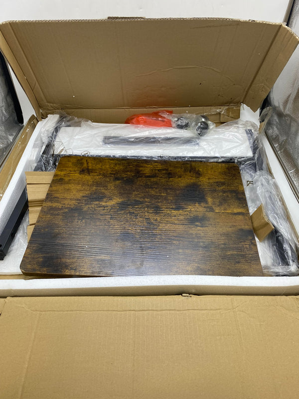 NOVILLA SNACK END TABLE C SHAPED SIDE TABLE ROLLING CASTERS SMALL TABLE - BROWN - Like New