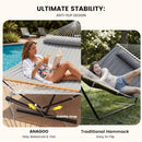 ANAGOO DOUBLE HAMMOCK WITH STAND 500LBS HEAVY DUTY OUTDOOR GRAY - DARK/GRAY - Like New