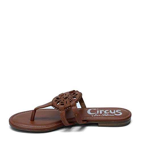 CIRCUS NY BY SAM EDELMAN WOMEN'S CANYON FLAT SANDAL SIZE 7.5 - SADDLE - Like New