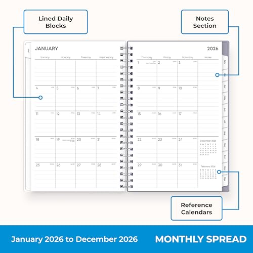 Blue Sky 2026 Weekly and Monthly Planner Calendar January 2026 - December 2026 - Brand New