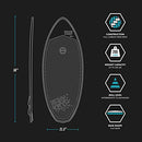 DRIFTSUN FIFTY50 WAKESURF BOARD - 4' 9" SKIM STYLE WAKE SURFBOARD - BLACK - Like New