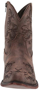 09-021-1567-2427 ROPER WOMENS SHORT STUFF EMBROIDERY SNIP TOE - SIZE 6.5 BROWN - Brand New