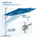 BLUU 10 FT. ALUMINUM SQURARE PATIO OFFSET CANTILEVER UMBRELLA - ROYAL BLUE - Like New