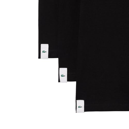 TH3444 LACOSTE MEN'S 100% COTTON REGULAR FIT V-NECK, 3-PACK, SIZE M, 3PC, BLACK - Like New