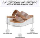 DAISY FUENTES FRED WOMEN'S WEDGE SANDALS COMFORTABLE DESIGN - SIZE: 6.5 - LATTE - Brand New