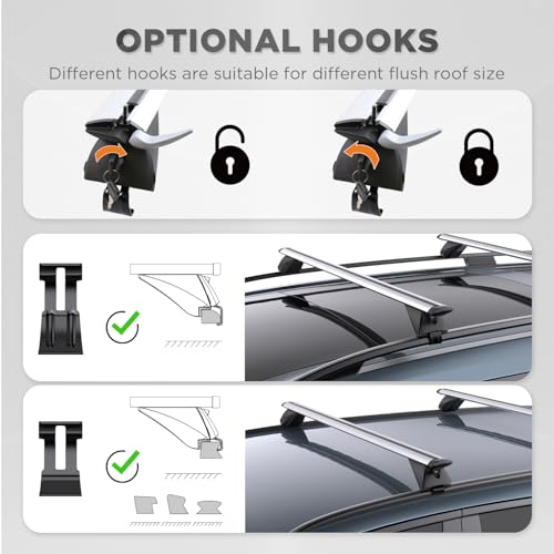 TANX Universal Roof Rack Cross Bars, 52" Aluminum Roof Rails with 200lbs - Like New