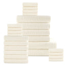 DAN RIVER 24 PIECE POPCORN COTTON BATH TOWEL SET - CREAM - Brand New