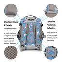 TILAMI ROLLING BACKPACK 18 INCH WHEELED LAPTOP COLLEGE STUDENT - BLUE JEANS - Like New