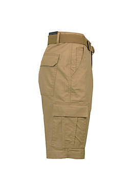 BLUE ROCK MEN'S COTTON STRETCH RIPSTOP CARGO SHORTS WITH BELT - KHAKI - SIZE 42 - Brand New