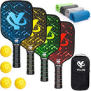 YILLOG Pickleball Paddles Set of 4 USAPA Approved Fiberglass Rackets -NEW - Brand New