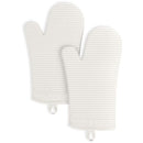 KITCHENAID RIBBED SOFT SILICONE OVEN MITT 2PACK SET 7.5"X13" - SMOKED PORCELAIN - Brand New